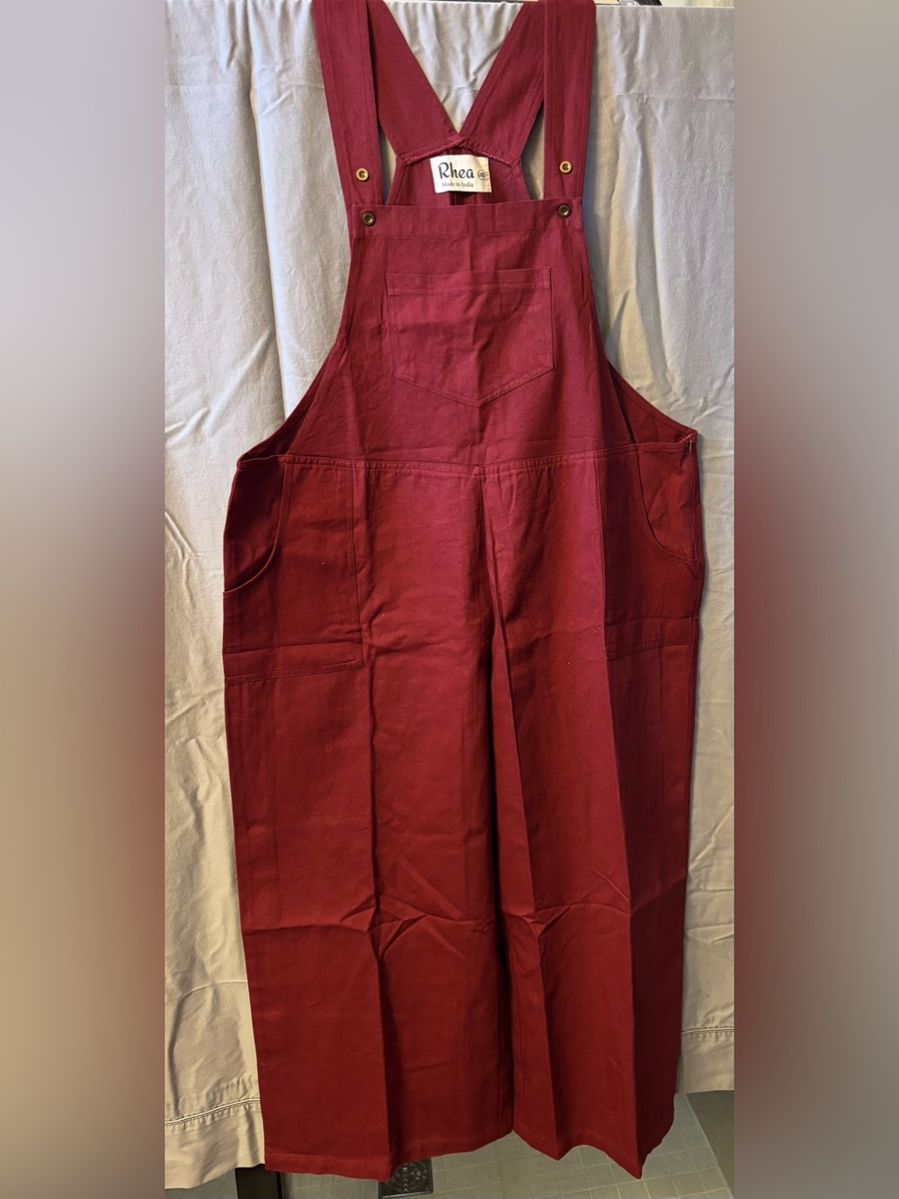 Boho Overalls by Rhea in Burgundy Size L/XL NWT